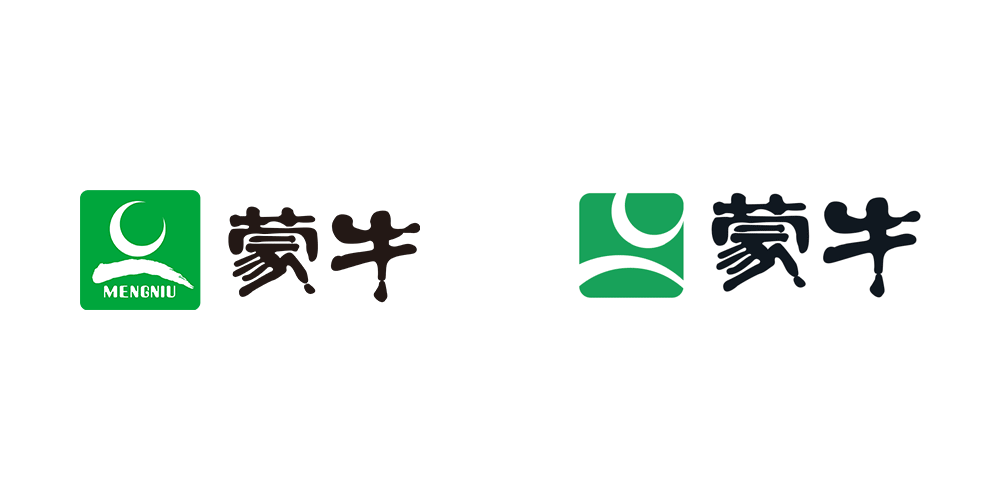蒙牛新舊LOGO對(duì)比 